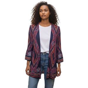 XHILARATION NAVY & RED KIMONO SZ.M/L EUC